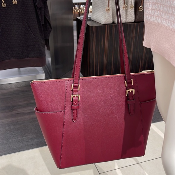 MICHAEL KORS Charlotte Large Leather Top-Zip Tote
Dark Cherry NWT - Picture 4 of 16
